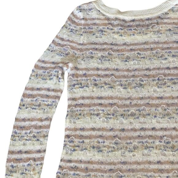 Anthropologie Moth Long Sleeve Striped Distressed Sweater. Size X-Large. - Picture 7 of 14